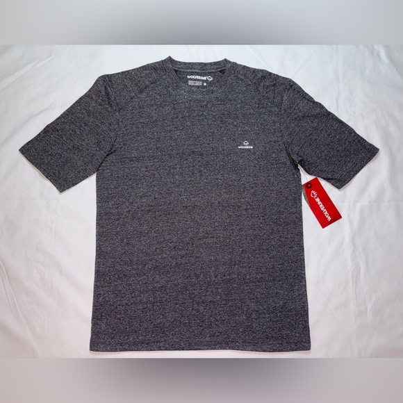 Wolverine NWT Men’s Size M Black Heather Edge Short Sleeve Lightweight Tee Shirt - Picture 1 of 7